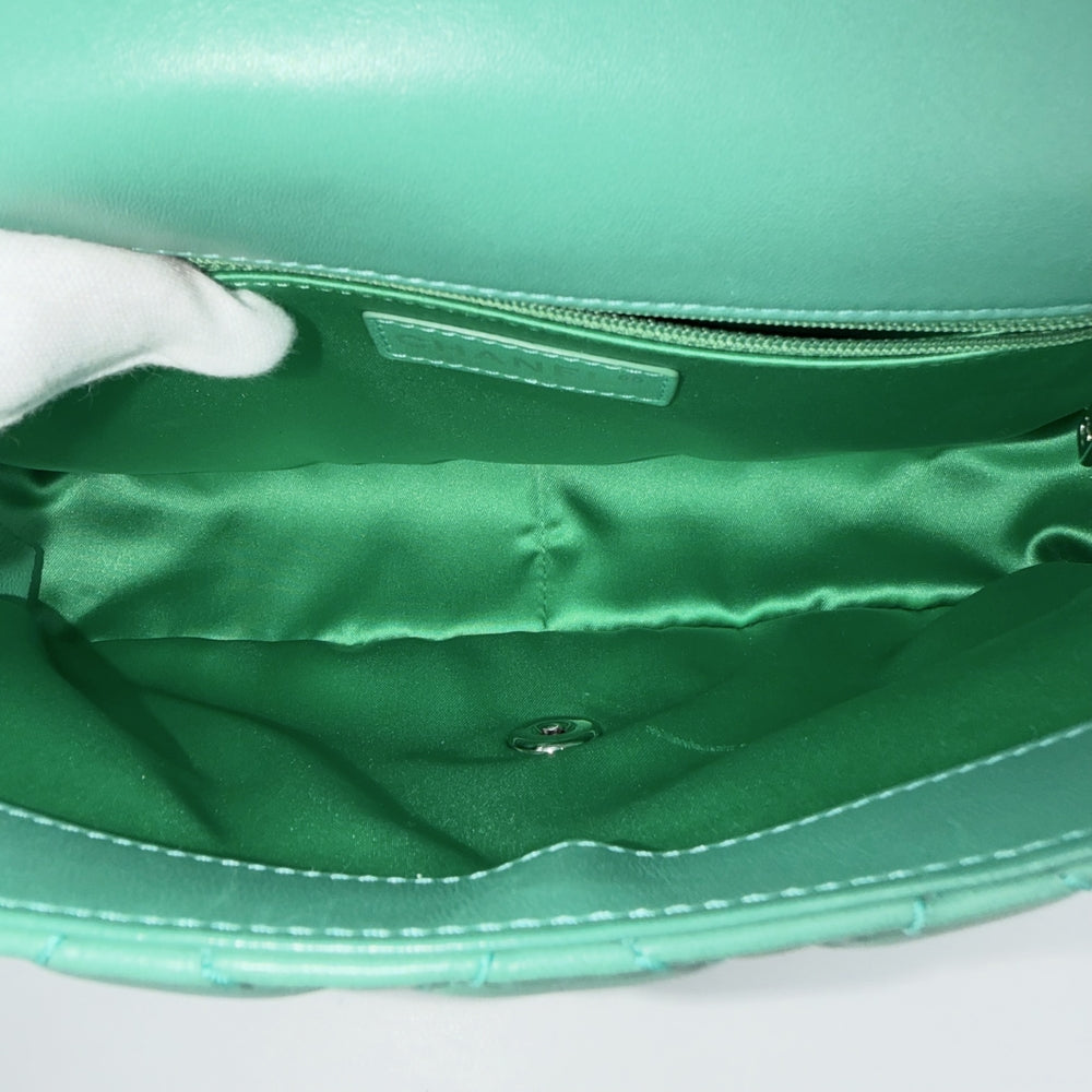CHANEL シャネル 2WAY ハンドバッグ マトラッセ ショルダーバッグ ココマーク レザー グリーン 緑 シルバー金具 レディース【中古品】