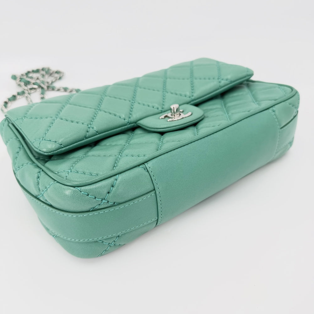 CHANEL シャネル 2WAY ハンドバッグ マトラッセ ショルダーバッグ ココマーク レザー グリーン 緑 シルバー金具 レディース【中古品】