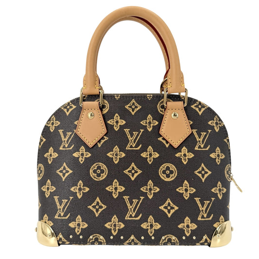 LOUIS VUITTON ルイヴィトン 2WAY モノグラム・オリジン アルマ トランクBB ショルダーバッグ ハンドバッグ モノグラム誕生130周年 M28105 コーティングキャンバス ブラウン 茶 ゴールド金具 レディース【中古品】