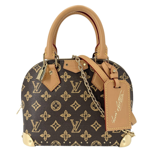 LOUIS VUITTON ルイヴィトン 2WAY モノグラム・オリジン アルマ トランクBB ショルダーバッグ ハンドバッグ モノグラム誕生130周年 M28105 コーティングキャンバス ブラウン 茶 ゴールド金具 レディース【中古品】