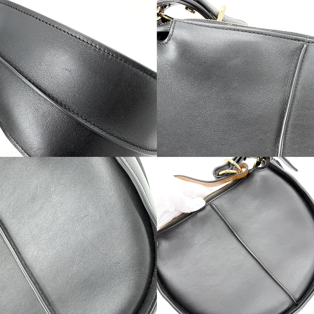 TOD’S トッズ ハンドバッグ Tタイムレス ホーボー ショルダーバッグ レザー ブラック 黒 ゴールド金具 レディース【中古品】