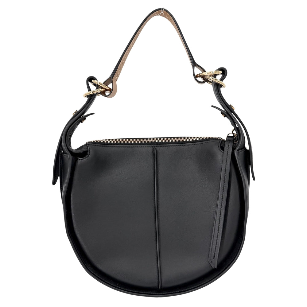 TOD’S トッズ ハンドバッグ Tタイムレス ホーボー ショルダーバッグ レザー ブラック 黒 ゴールド金具 レディース【中古品】