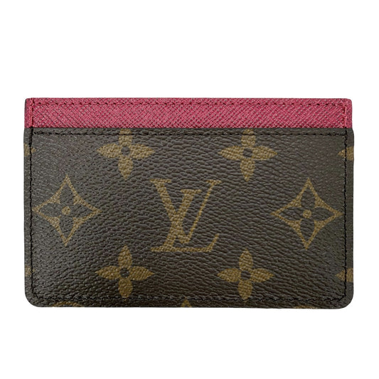 LOUIS VUITTON ルイヴィトン カードケース モノグラム ポルトカルト・サーンプル パスケース 小物 M60703 ブラウン 茶 フューシャ レディース【中古品】