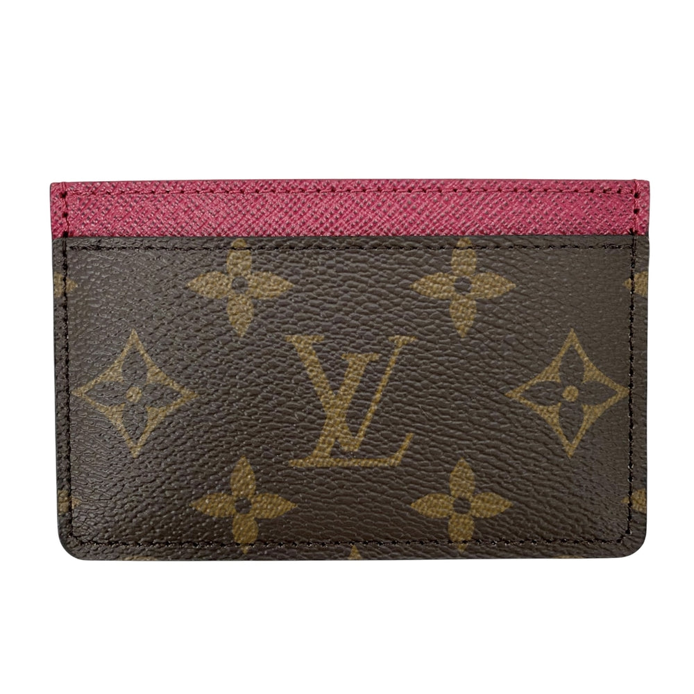 LOUIS VUITTON ルイヴィトン カードケース モノグラム ポルトカルト・サーンプル パスケース 小物 M60703 ブラウン 茶 フューシャ レディース【中古品】