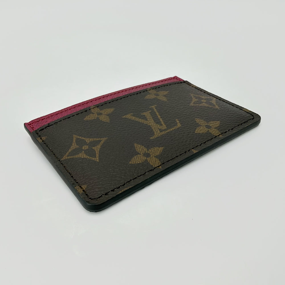 LOUIS VUITTON ルイヴィトン カードケース モノグラム ポルトカルト・サーンプル パスケース 小物 M60703 ブラウン 茶 フューシャ レディース【中古品】