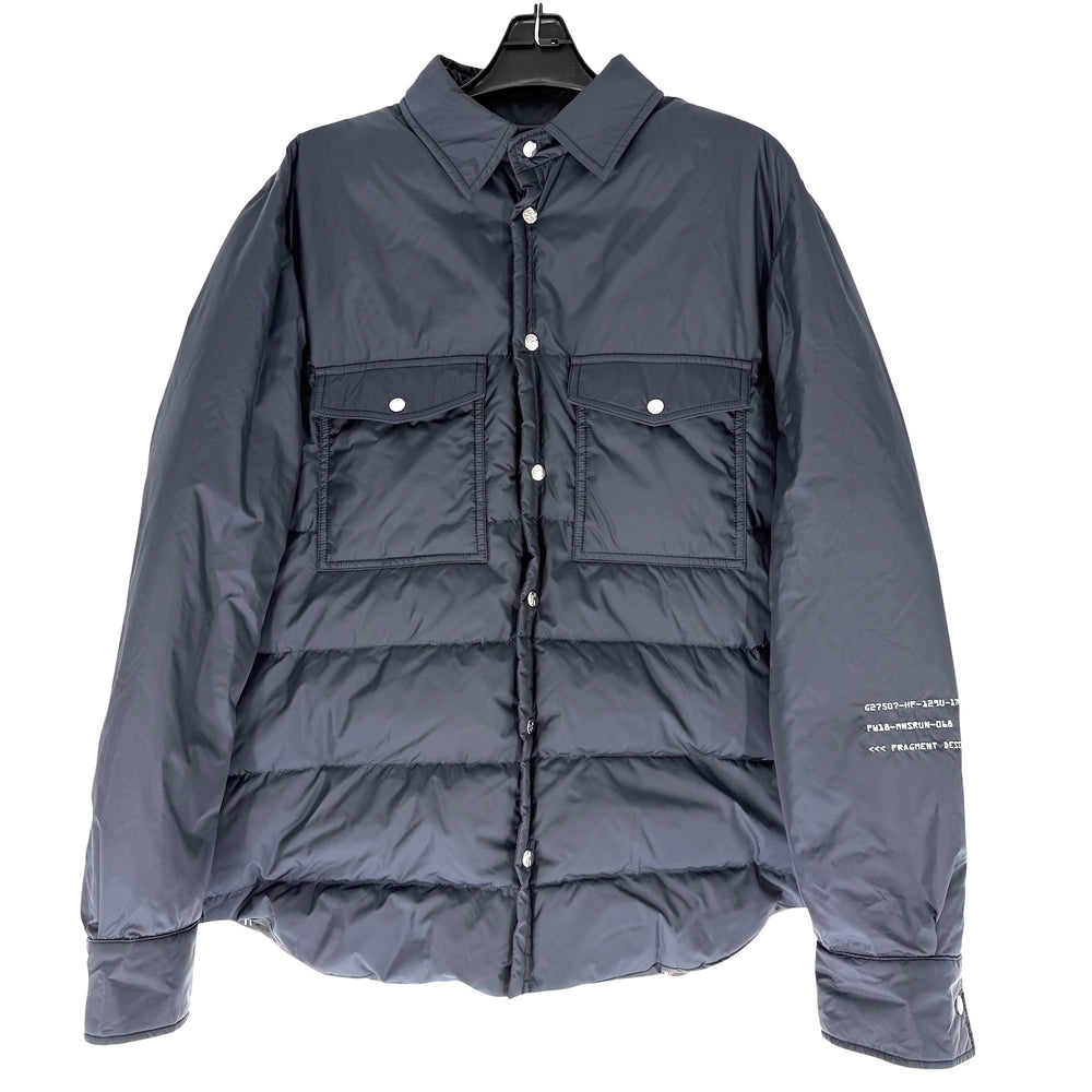 MONCLER モンクレール ブルゾン MAZE GIUBBOTTO FRAGMENT DESIGN ダウンジャケット アウター アパレル 服 ネイビー 紺 シルバー金具 冬 ナイロン メンズ【中古品】