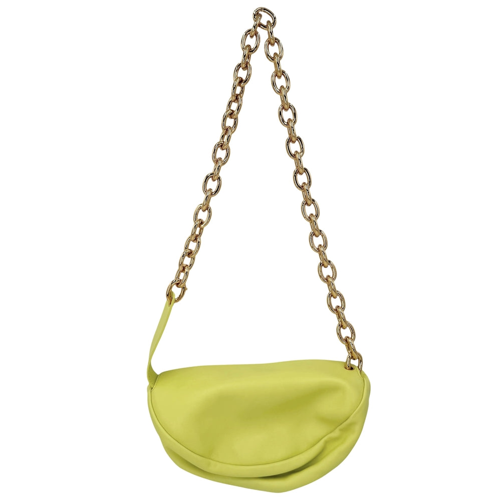 BOTTEGAVENETA ボッテガヴェネタ ショルダーバッグ ザ ポーチ チェーン 鞄 かばん レザー イエロー ゴールド金具 レディース【中古品】