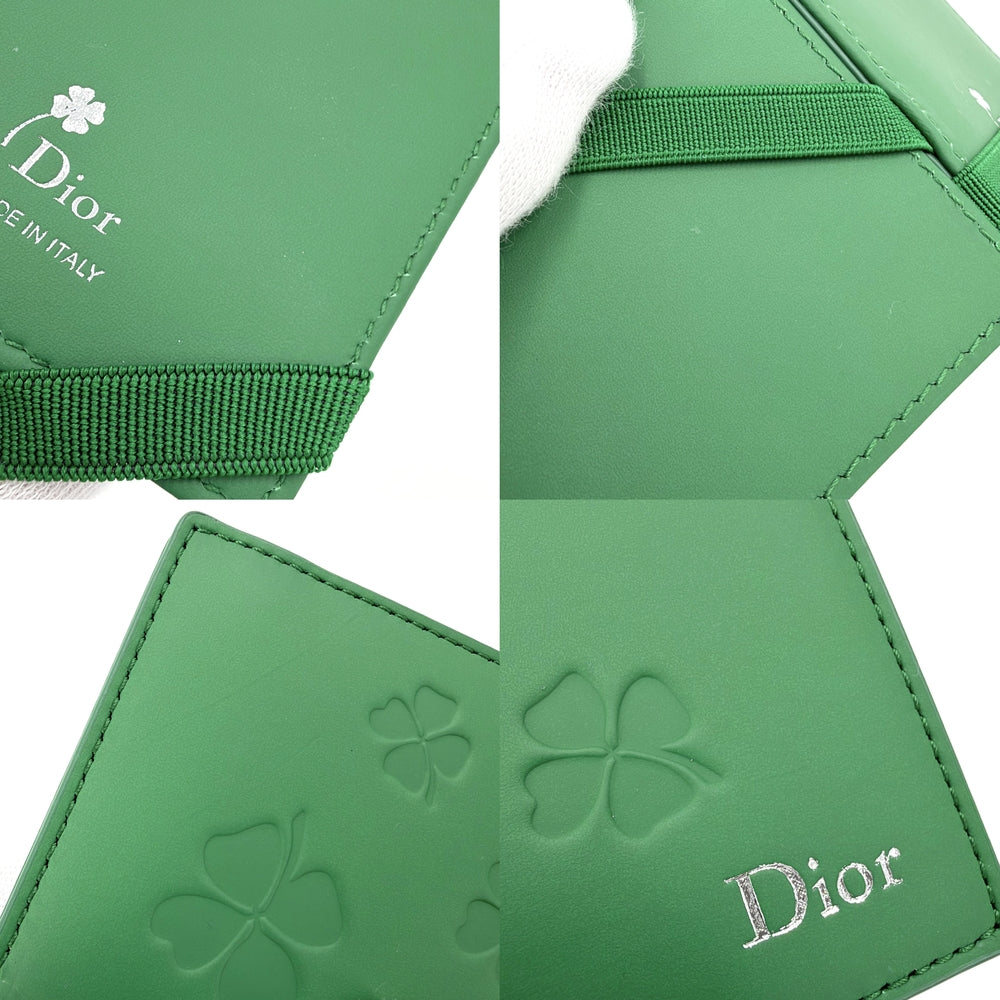 Dior ディオール カードケース クローバー マジックウォレット オブリーク パスケース 小物 2ESCH197TRF レザー グリーン 緑 メンズ【中古品】