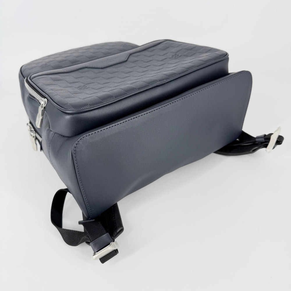 LOUIS VUITTON ルイヴィトン リュック ダミエアンフィニ バックパック かばん 鞄 N40091 PVC ネイビー 紺 シルバー金具 メンズ【中古品】