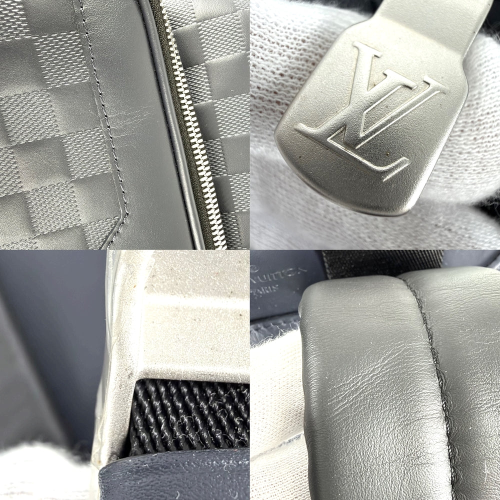 LOUIS VUITTON ルイヴィトン リュック ダミエアンフィニ バックパック かばん 鞄 N40091 PVC ネイビー 紺 シルバー金具 メンズ【中古品】