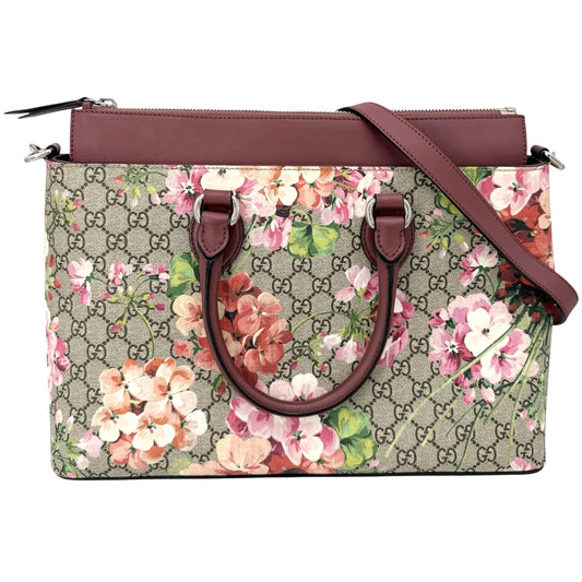 GUCCI グッチ 2WAY GGブルームス 日本限定 ハンドバッグ ショルダーバッグ 花柄 フラワー 409533 GGスプリームキャンバス レザー ピンク ベージュ シルバー金具 レディース【中古品】