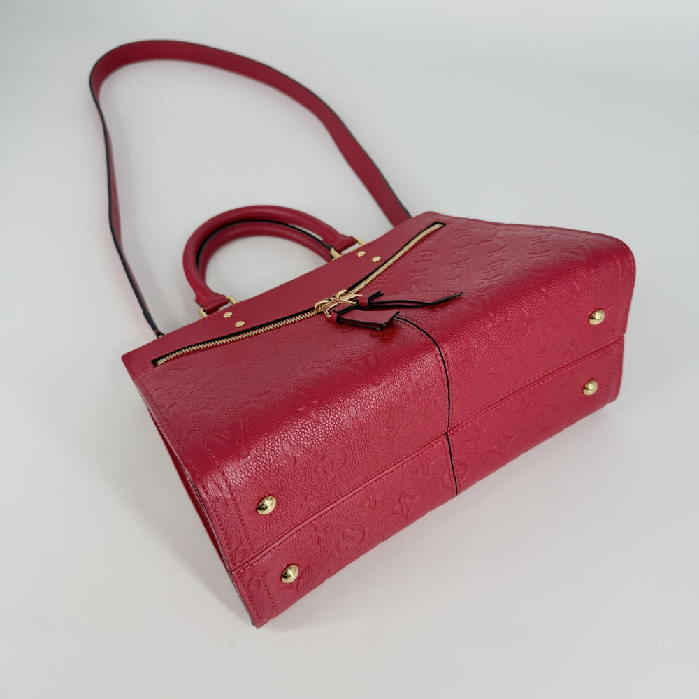 LOUIS VUITTON ルイヴィトン 2WAY スリーPM ハンドバッグ ショルダーバッグ M54193 モノグラムアンプラント レッド 赤 ゴールド金具 レディース【中古品】