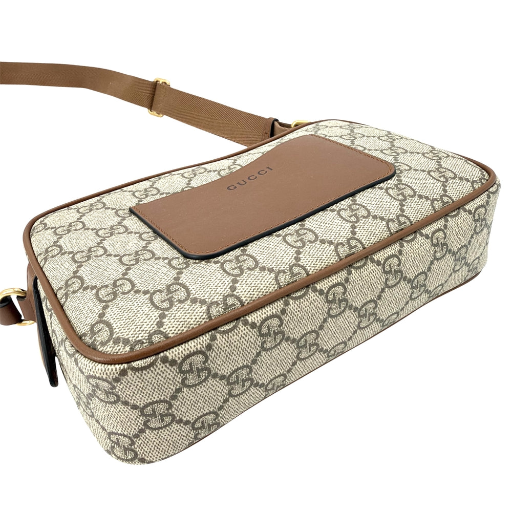 GUCCI グッチ ショルダーバッグ GGエンブレム ミニショルダーバッグ 821216 GGスプリームキャンバス レザー ベージュ ブラウン 茶 ゴールド金具 レディース【中古品】