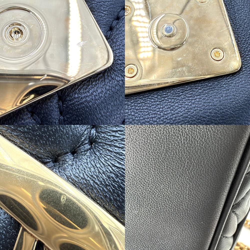 Alexander McQueen アレキサンダーマックイーン ショルダーバッグ シール キルティング ロゴ The Seal 鞄 かばん レザー ブラック 黒 ゴールド金具 レディース【中古品】
