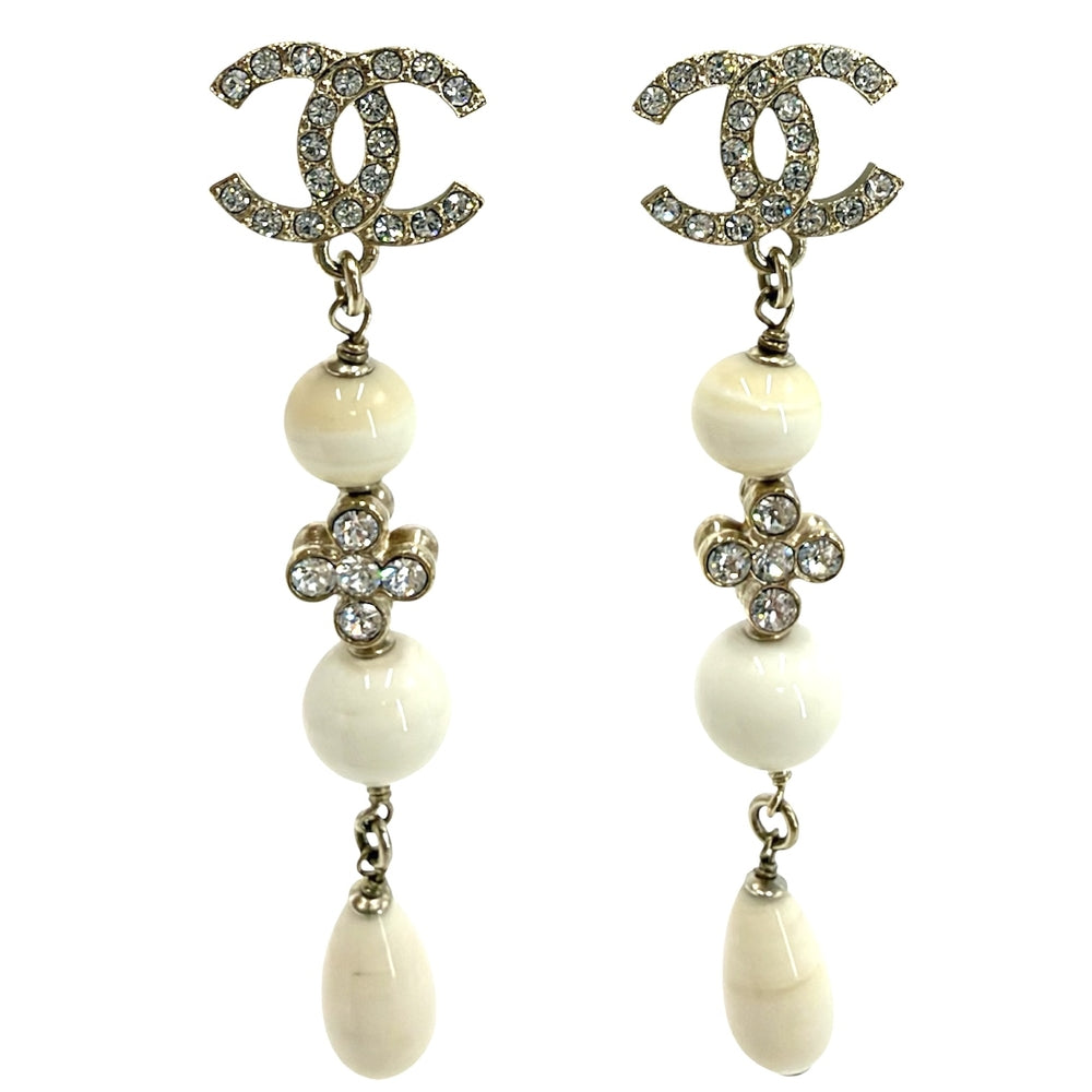 CHANEL シャネル ピアス ココマーク アクセサリー GP ラインストーン C23A レディース 約13.3g 2023年【中古品】
