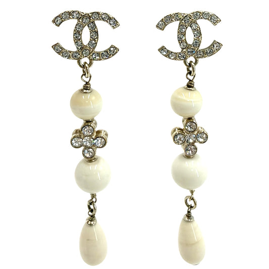 CHANEL シャネル ピアス ココマーク アクセサリー GP ラインストーン C23A レディース 約13.3g 2023年【中古品】