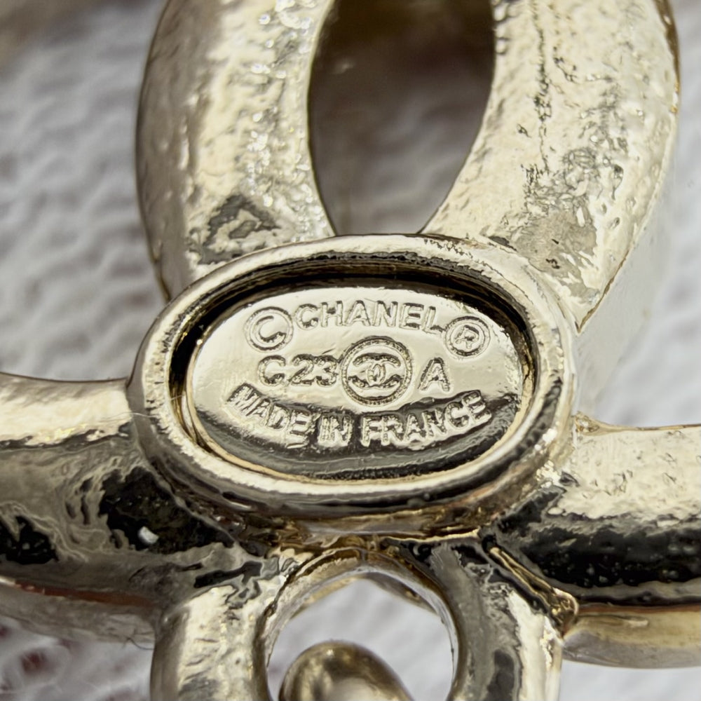 CHANEL シャネル ピアス ココマーク アクセサリー GP ラインストーン C23A レディース 約13.3g 2023年【中古品】