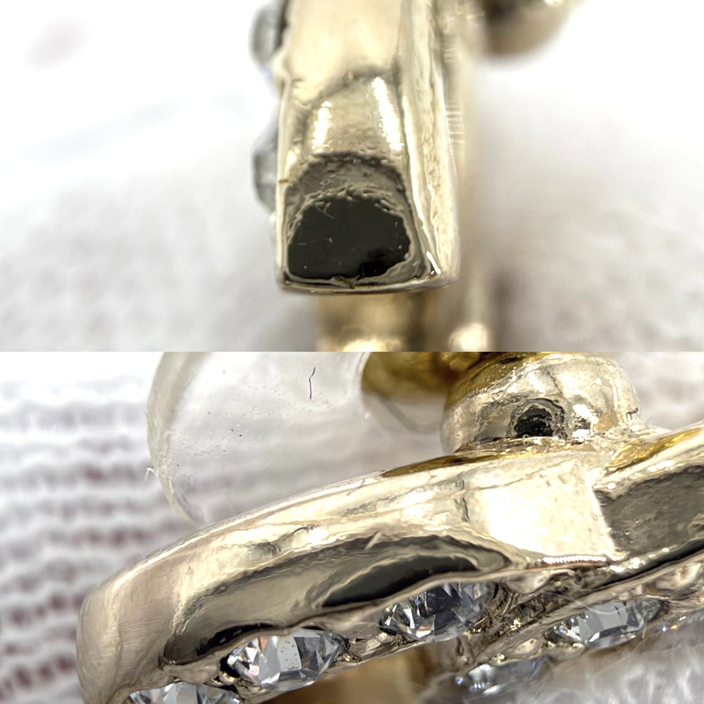 CHANEL シャネル ピアス ココマーク アクセサリー GP ラインストーン C23A レディース 約13.3g 2023年【中古品】