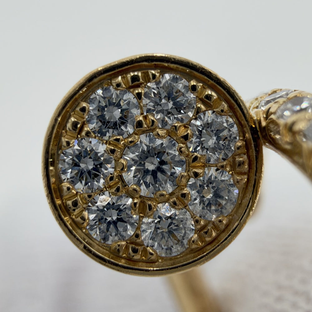 CARTIER カルティエ 指輪 ジュストアンクル リング アクセサリー ジュエリー セミパヴェ 18金YG Au750 釘 48サイズ K18イエローゴールド ダイヤモンド 約8号 レディース 約2.8g【中古品】