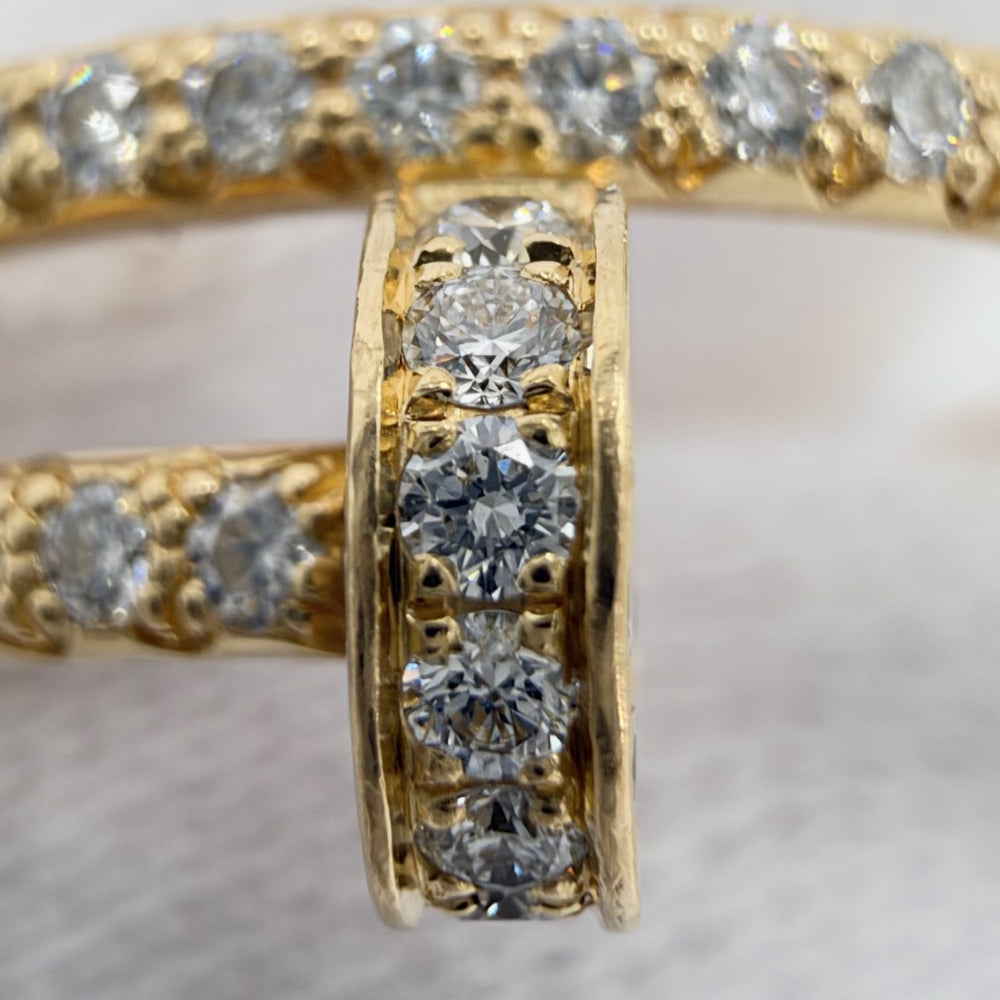 CARTIER カルティエ 指輪 ジュストアンクル リング アクセサリー ジュエリー セミパヴェ 18金YG Au750 釘 48サイズ K18イエローゴールド ダイヤモンド 約8号 レディース 約2.8g【中古品】