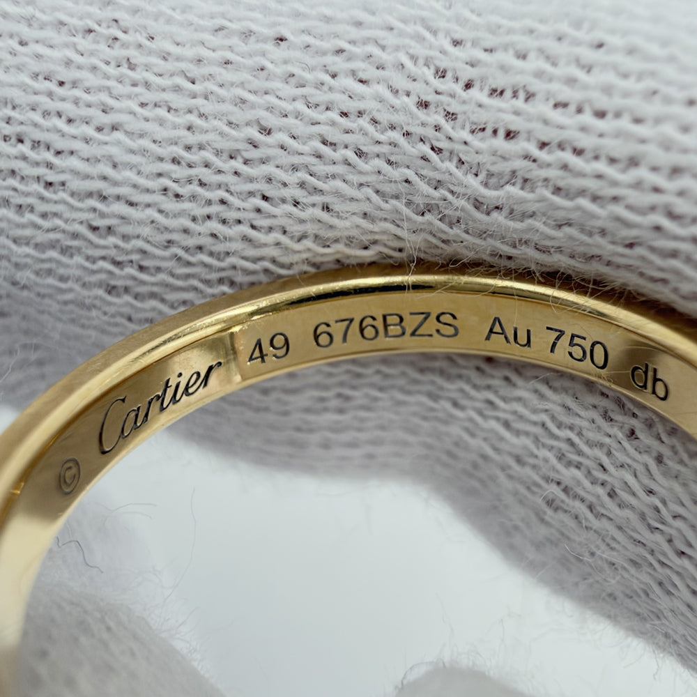 CARTIER カルティエ 指輪 ミニラブリング パヴェ ジュエリー アクセサリー LOVE 18金YG Au750 49サイズ K18イエローゴールド ダイヤモンド 約8.5号 レディース 約2.0g【中古品】