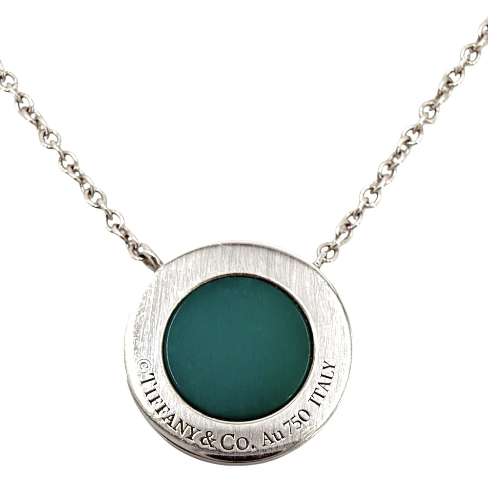 TIFFANY&Co. ティファニー ネックレス Tトゥー ペンダント ジュエリー アクセサリー 18金WG Au750 K18ホワイトゴールド ターコイズ シルバー レディース 約12.9g【中古品】
