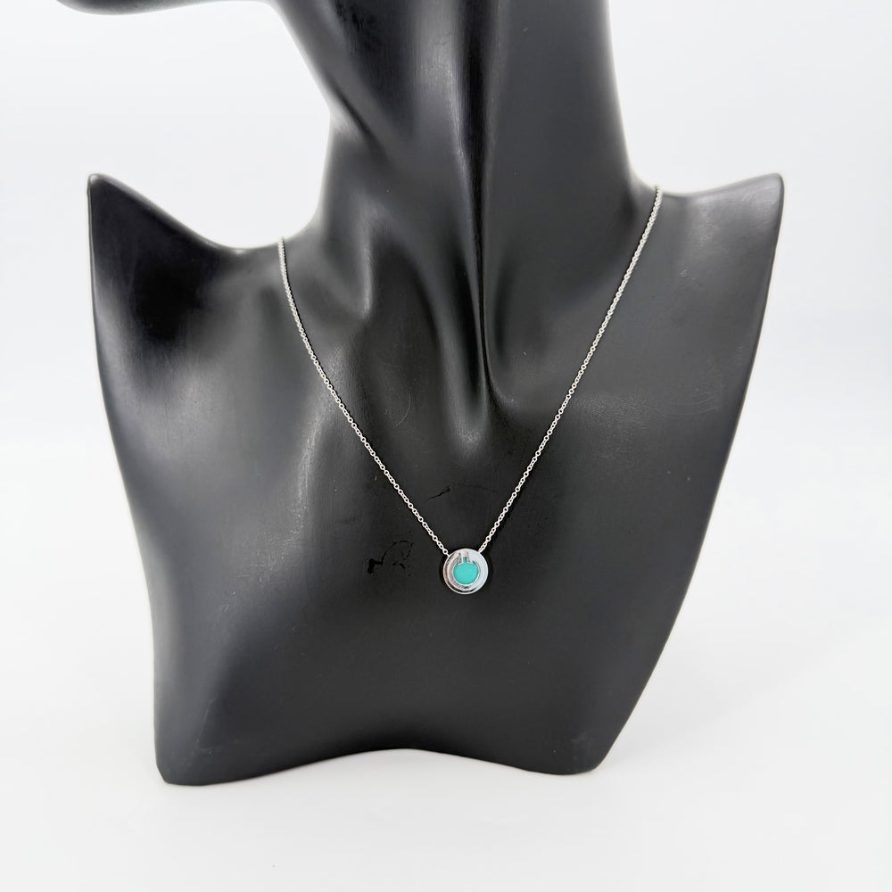 TIFFANY&Co. ティファニー ネックレス Tトゥー ペンダント ジュエリー アクセサリー 18金WG Au750 K18ホワイトゴールド ターコイズ シルバー レディース 約12.9g【中古品】