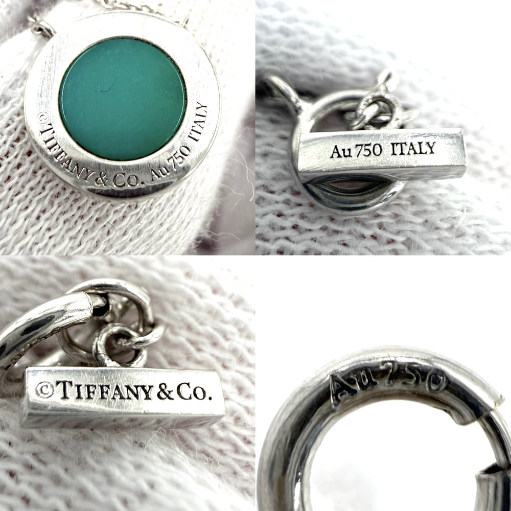 TIFFANY&Co. ティファニー ネックレス Tトゥー ペンダント ジュエリー アクセサリー 18金WG Au750 K18ホワイトゴールド ターコイズ シルバー レディース 約12.9g【中古品】