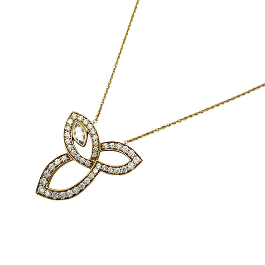 HARRY WINSTON ハリーウィンストン ネックレス リリークラスター ジュエリー アクセサリー K18YG AU750 K18イエローゴールド ダイヤモンド ゴールド レディース 約7.9g【中古品】