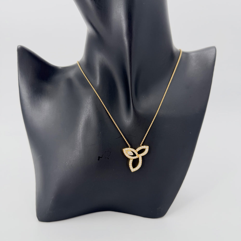 HARRY WINSTON ハリーウィンストン ネックレス リリークラスター ジュエリー アクセサリー K18YG AU750 K18イエローゴールド ダイヤモンド ゴールド レディース 約7.9g【中古品】