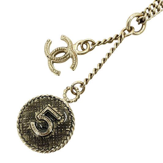 CHANEL シャネル ネックレス ココマーク ラウンドモチーフ No.5 アクセサリー ヴィンテージ GP B13P ゴールド レディース 約5.8g 2013年【中古品】