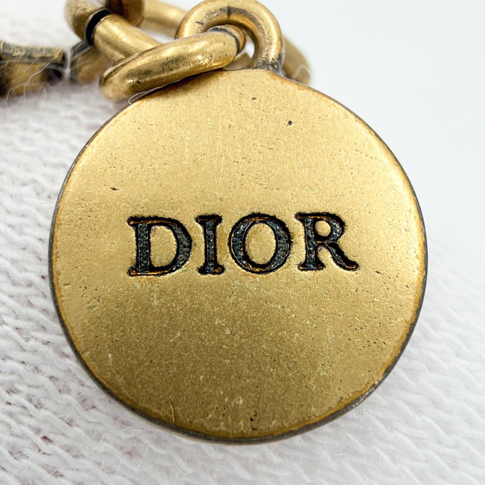 Dior ディオール ネックレス ロゴ アクセサリー メタル フェイクパール ゴールド レディース 約16.4g【中古品】
