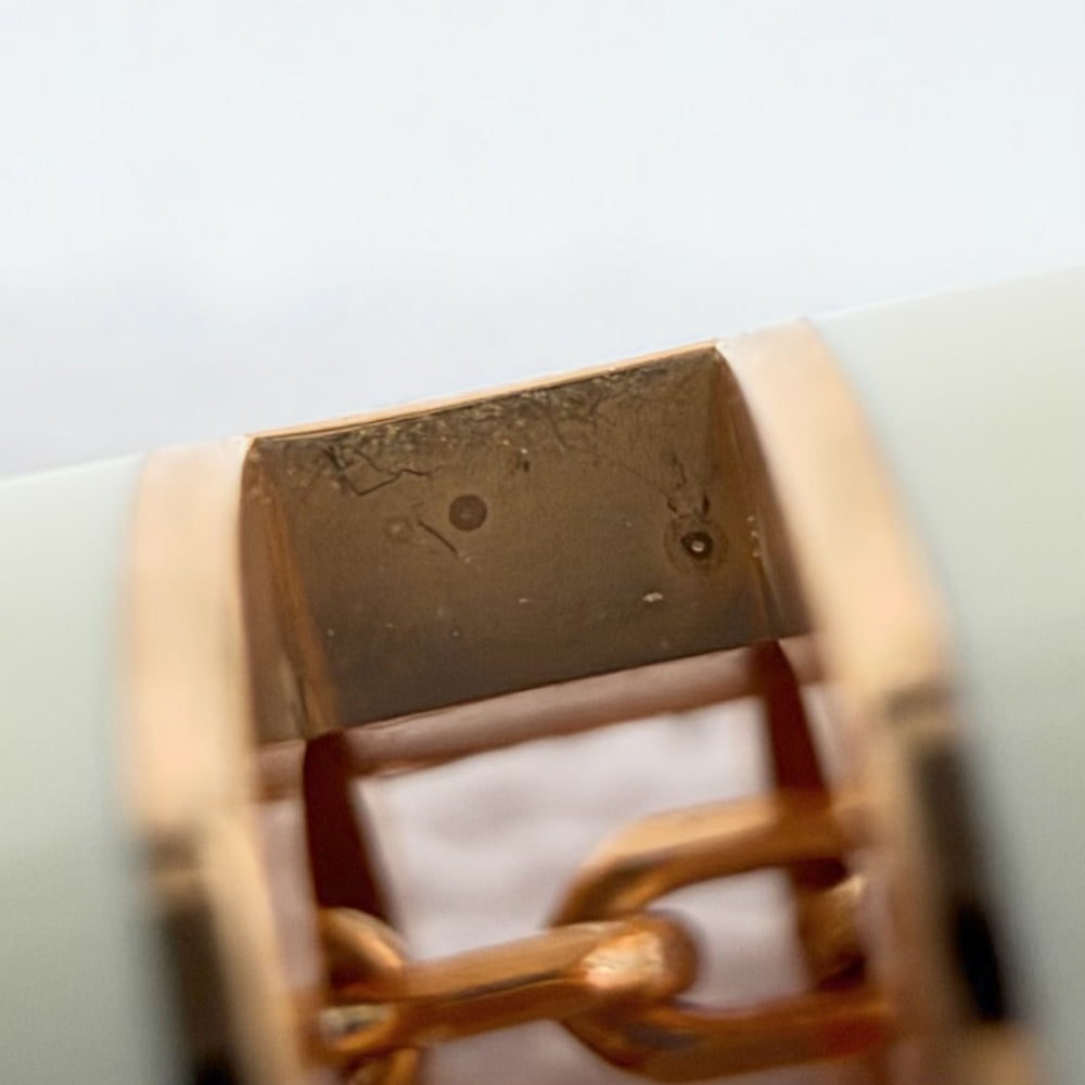 HERMES エルメス ネックレス ポップアッシュ ミニ アクセサリー メタル オフホワイト系 ゴールド レディース 約3.0g【中古品】
