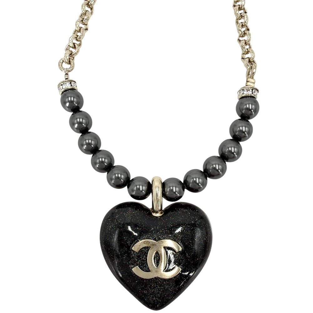 CHANEL シャネル ネックレス ココマーク ストラス アクセサリー ラインストーン フェイクパール ABA395 シルバー レディース 約31.0g 2023年【中古品】