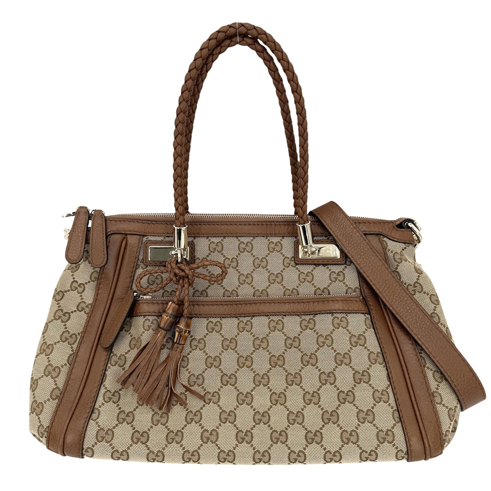 GUCCI グッチ 2WAY ベラ ショルダーバッグ ハンドバッグ 282300 GGスプリームキャンバス レザー ベージュ シルバー金具 レディース【中古品】
