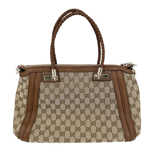 GUCCI グッチ 2WAY ベラ ショルダーバッグ ハンドバッグ 282300 GGスプリームキャンバス レザー ベージュ シルバー金具 レディース【中古品】