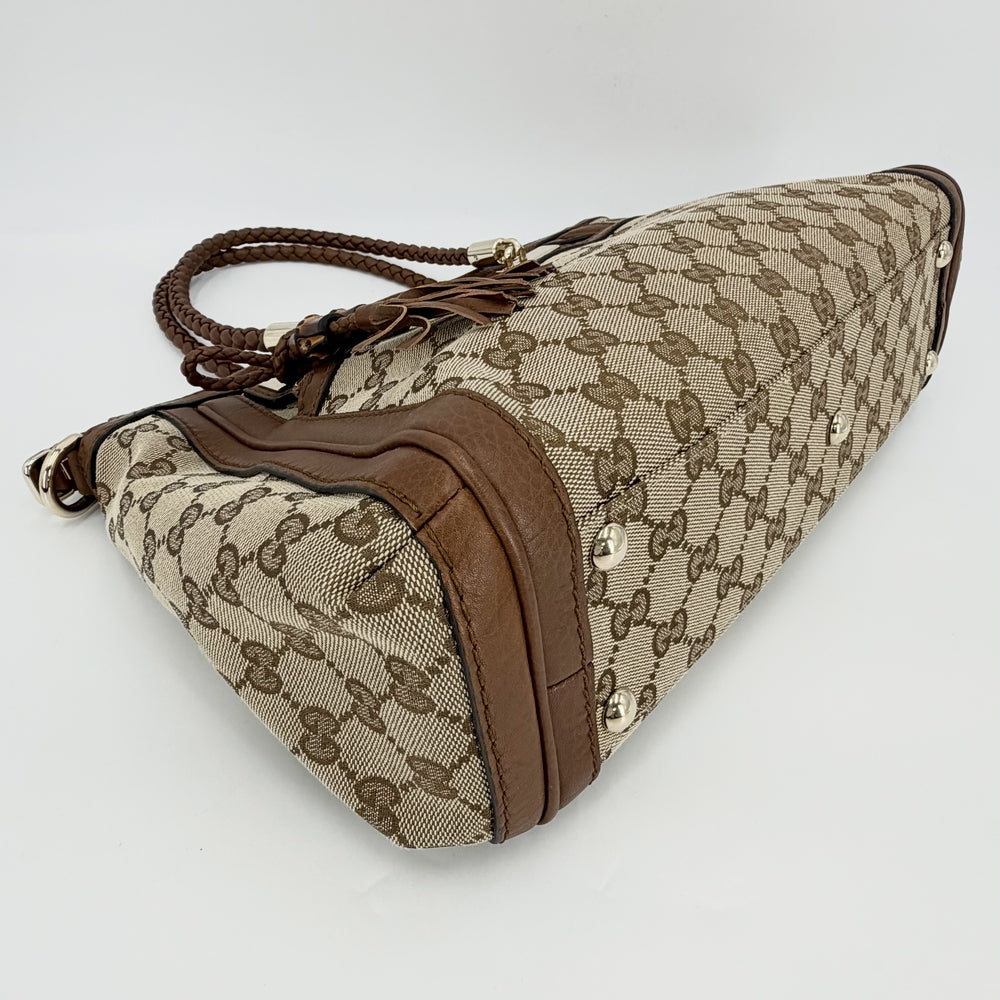 GUCCI グッチ 2WAY ベラ ショルダーバッグ ハンドバッグ 282300 GGスプリームキャンバス レザー ベージュ シルバー金具 レディース【中古品】