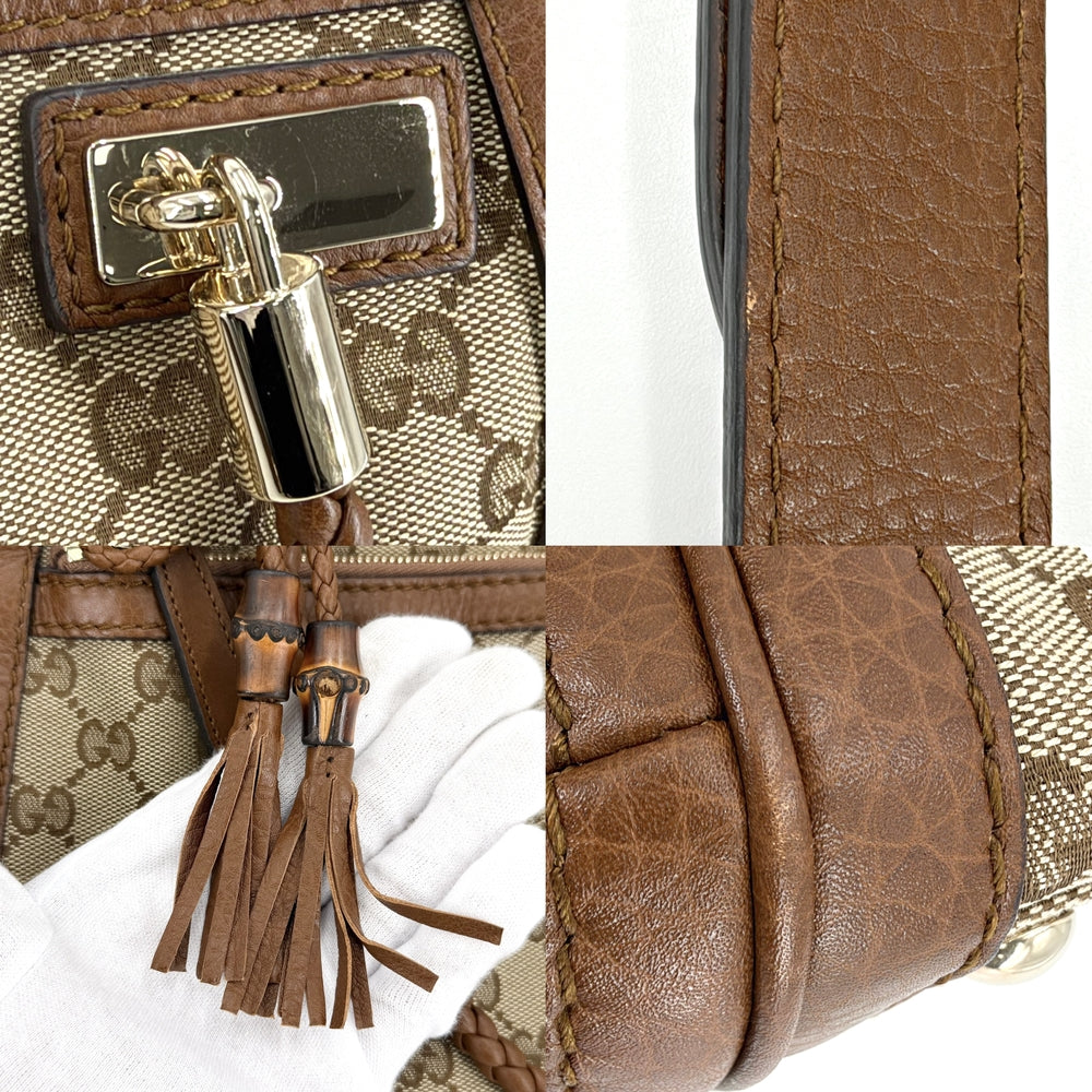 GUCCI グッチ 2WAY ベラ ショルダーバッグ ハンドバッグ 282300 GGスプリームキャンバス レザー ベージュ シルバー金具 レディース【中古品】