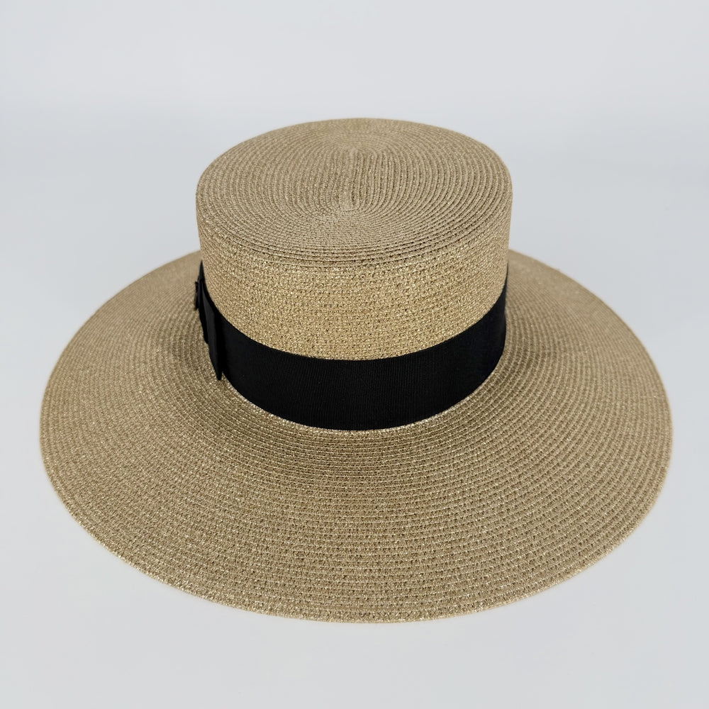 GUCCI グッチ 帽子 パピエハット ストローハット ラメファブリック Bee S56サイズ ファッションアイテム 454667 ファブリック ナイロン コットン ゴールド ゴールド金具 レディース【中古品】