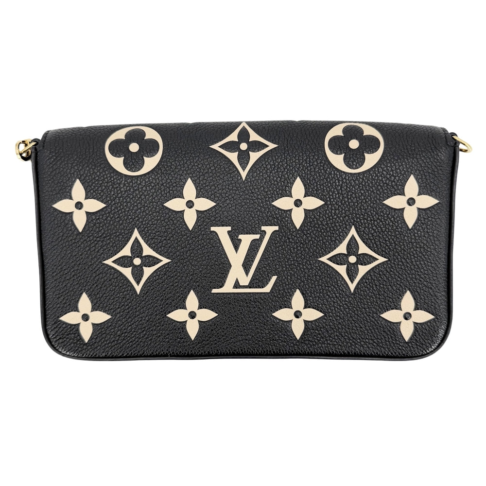 LOUIS VUITTON ルイヴィトン ショルダーバッグ モノグラムアンプラント ポシェットフェリシー チェーンウォレット M82479 レザー ブラック 黒 ベージュ ゴールド金具 レディース【中古品】
