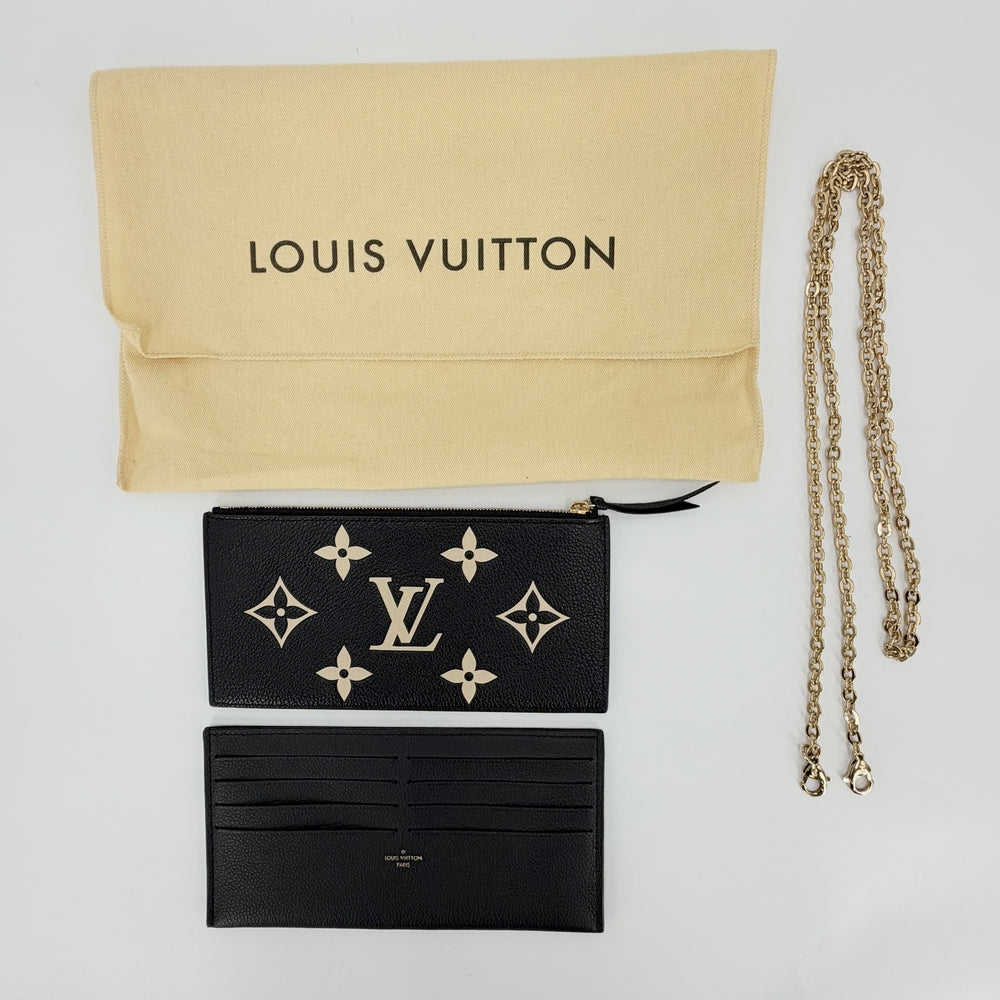 LOUIS VUITTON ルイヴィトン ショルダーバッグ モノグラムアンプラント ポシェットフェリシー チェーンウォレット M82479 レザー ブラック 黒 ベージュ ゴールド金具 レディース【中古品】