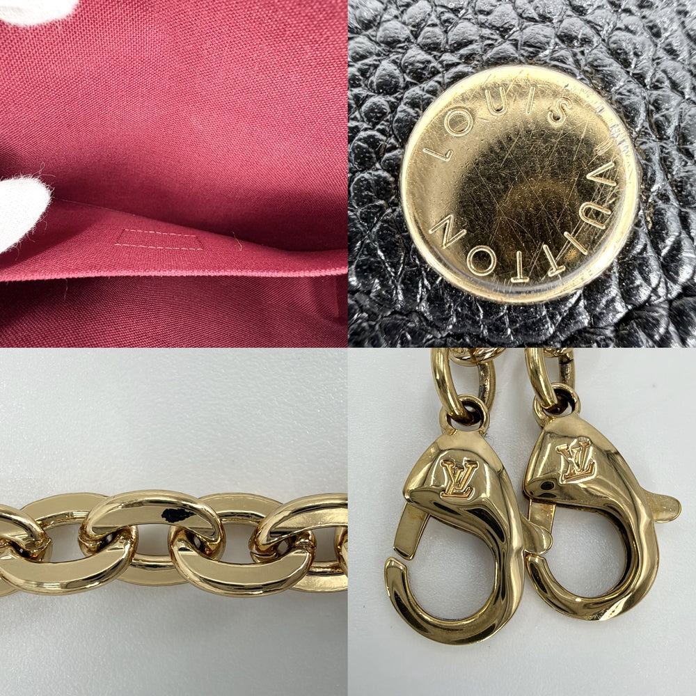 LOUIS VUITTON ルイヴィトン ショルダーバッグ モノグラムアンプラント ポシェットフェリシー チェーンウォレット M82479 レザー ブラック 黒 ベージュ ゴールド金具 レディース【中古品】