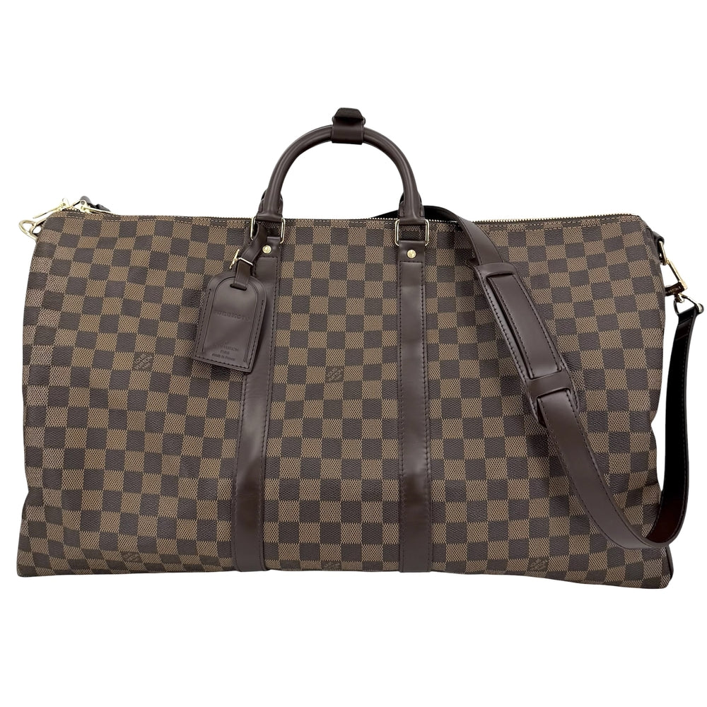 LOUIS VUITTON ルイヴィトン ボストンバッグ キーポルバンドリエール55 旅行バッグ トラベルバッグ ショルダーバッグ N41414 ダミエキャンバス ブラウン 茶 ゴールド金具 ユニセックス【中古品】