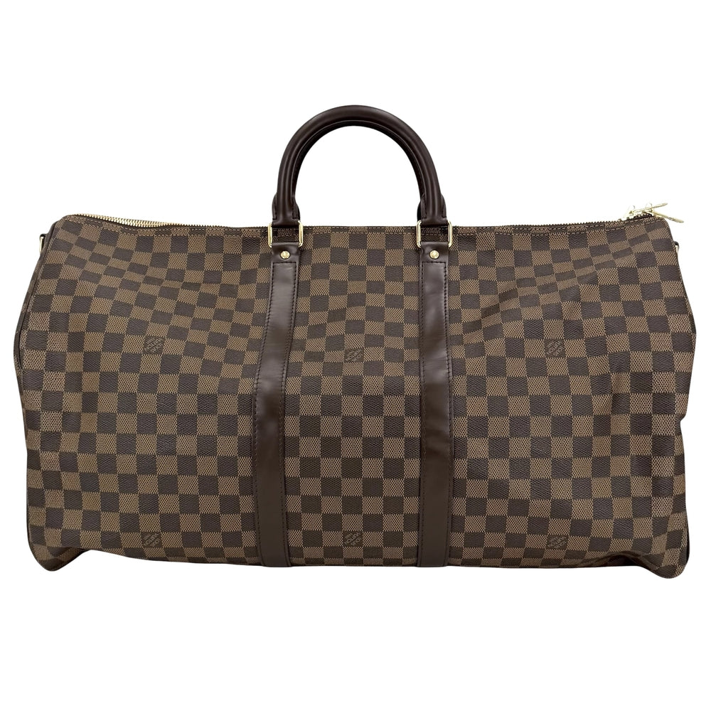 LOUIS VUITTON ルイヴィトン ボストンバッグ キーポルバンドリエール55 旅行バッグ トラベルバッグ ショルダーバッグ N41414 ダミエキャンバス ブラウン 茶 ゴールド金具 ユニセックス【中古品】
