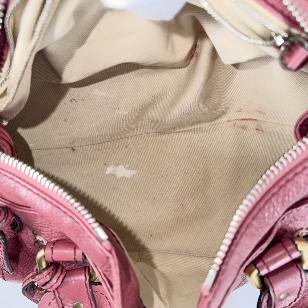 Chloe クロエ ハンドバッグ パディントン レザー ピンク ゴールド×シルバー金具 レディース【中古品】