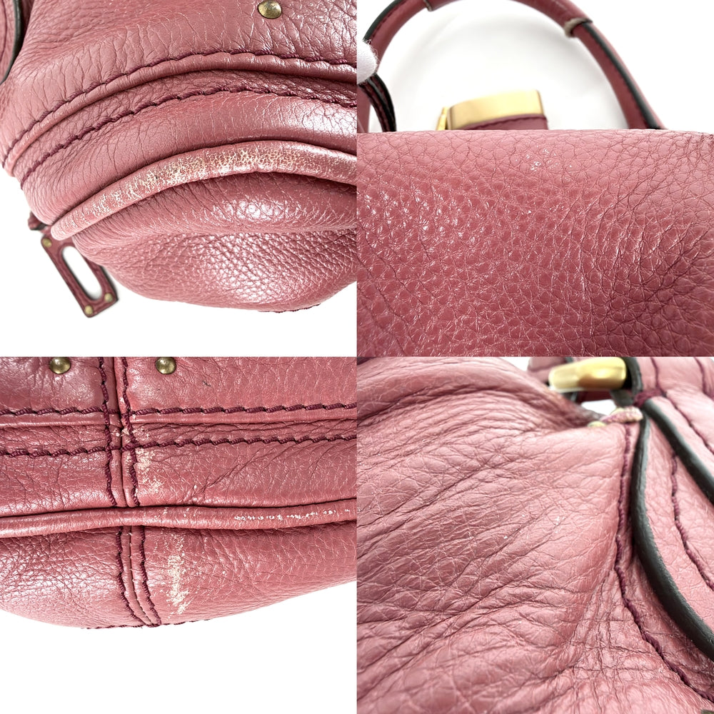 Chloe クロエ ハンドバッグ パディントン レザー ピンク ゴールド×シルバー金具 レディース【中古品】