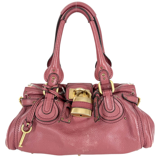 Chloe クロエ ハンドバッグ パディントン レザー ピンク ゴールド×シルバー金具 レディース【中古品】