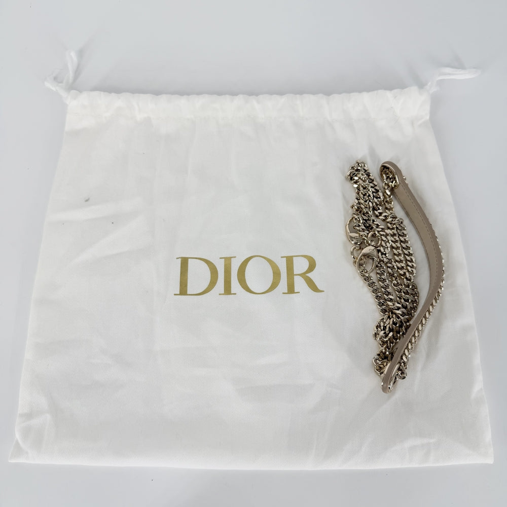 Christian Dior クリスチャンディオール 2WAY カナージュ レディディオール ハンドバッグ ショルダーバッグ M0505ONGE ラムスキン ベージュ ゴールド金具 レディース【中古品】