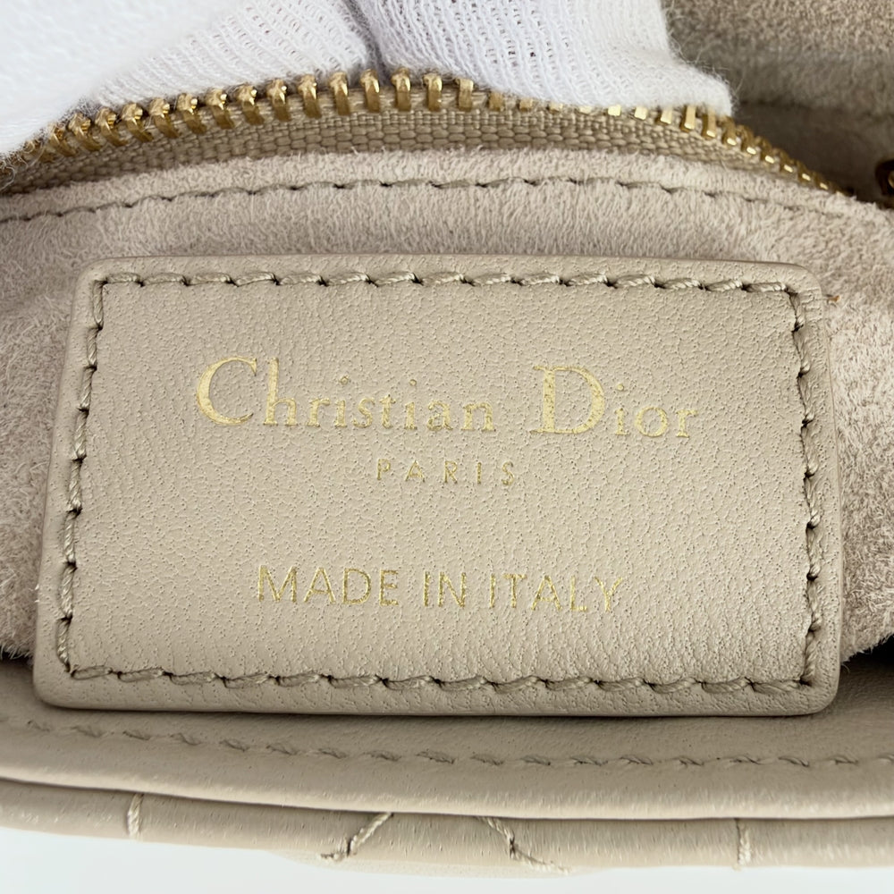 Christian Dior クリスチャンディオール 2WAY カナージュ レディディオール ハンドバッグ ショルダーバッグ M0505ONGE ラムスキン ベージュ ゴールド金具 レディース【中古品】