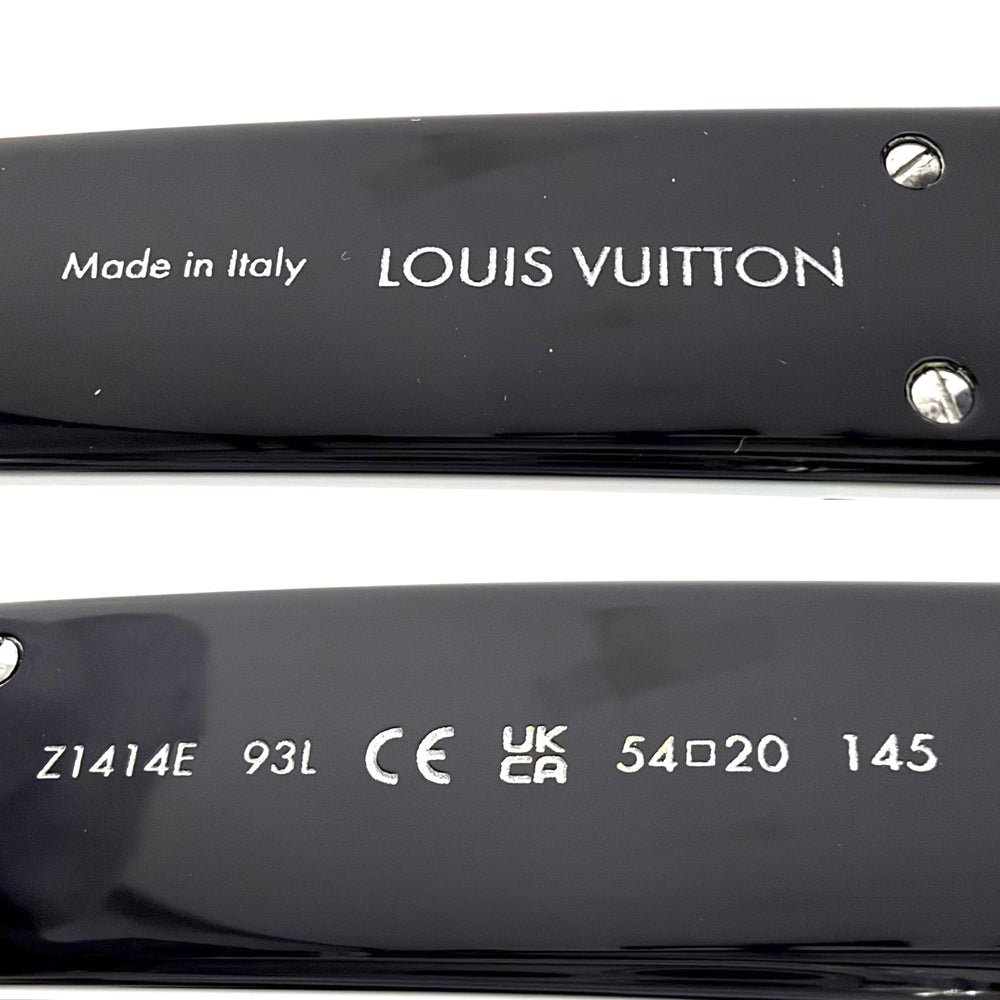 LOUIS VUITTON ルイヴィトン サングラス LVマッチ スクエアシェイプ 眼鏡 アイウェア Z1414E プラスチック ブラック 黒 シルバー金具 メンズ【中古品】
